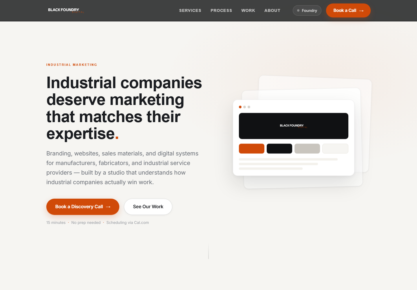 Black Foundry Digital website — live homepage